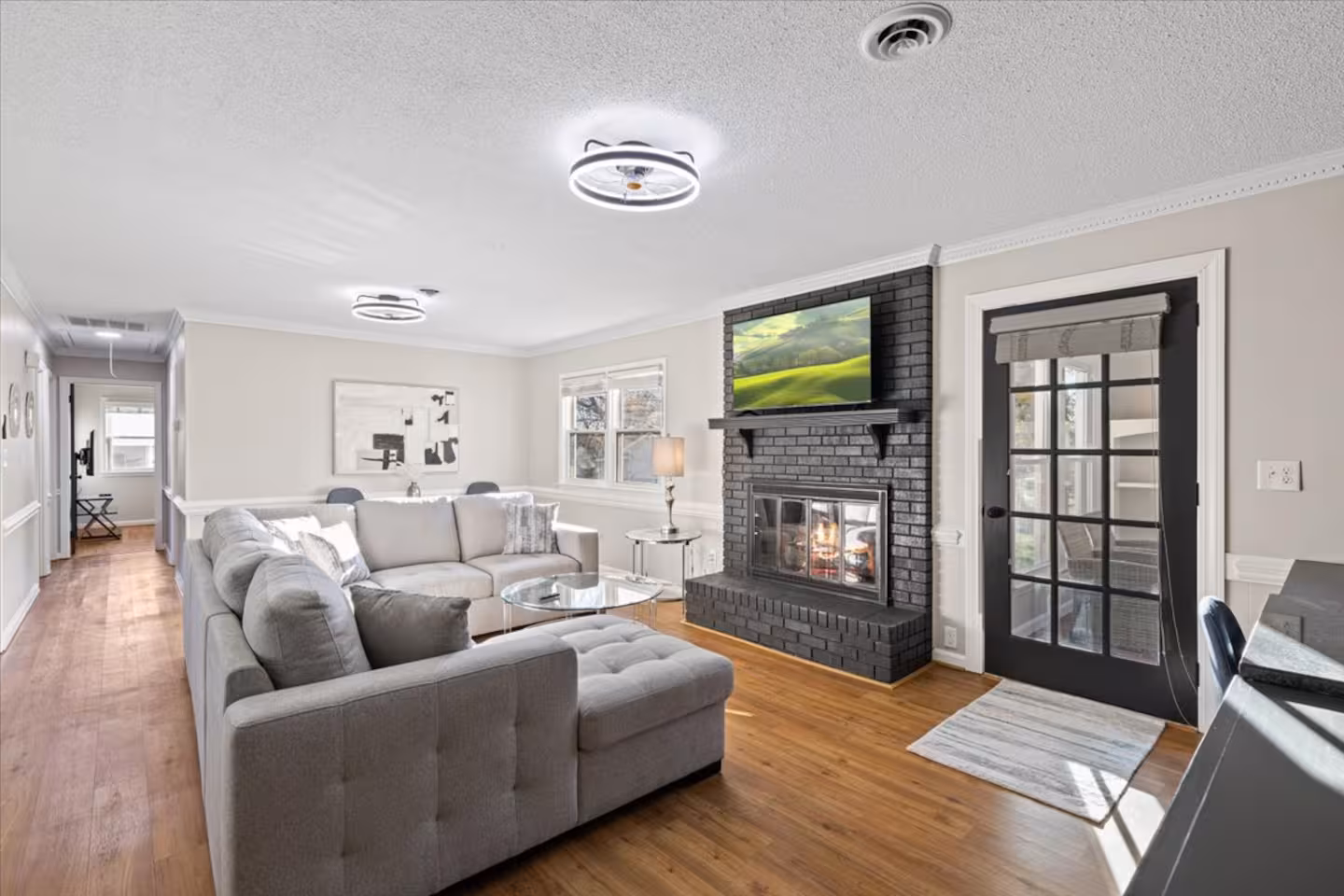 Warm, layered living room at the Berkshire, a Bello Homes managed short-term rental